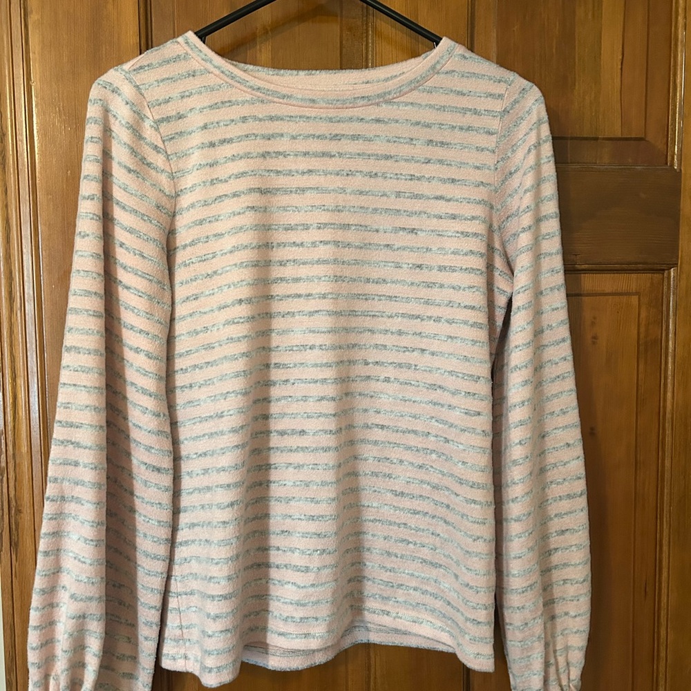 Pink and Grey Striped Cozy Long sleeve